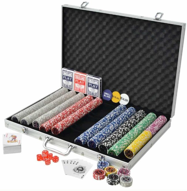 Pokerset met 1000 laserchips in aluminium koffer